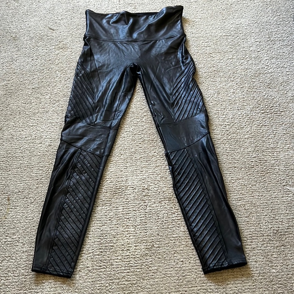 Spanx black moto leggings